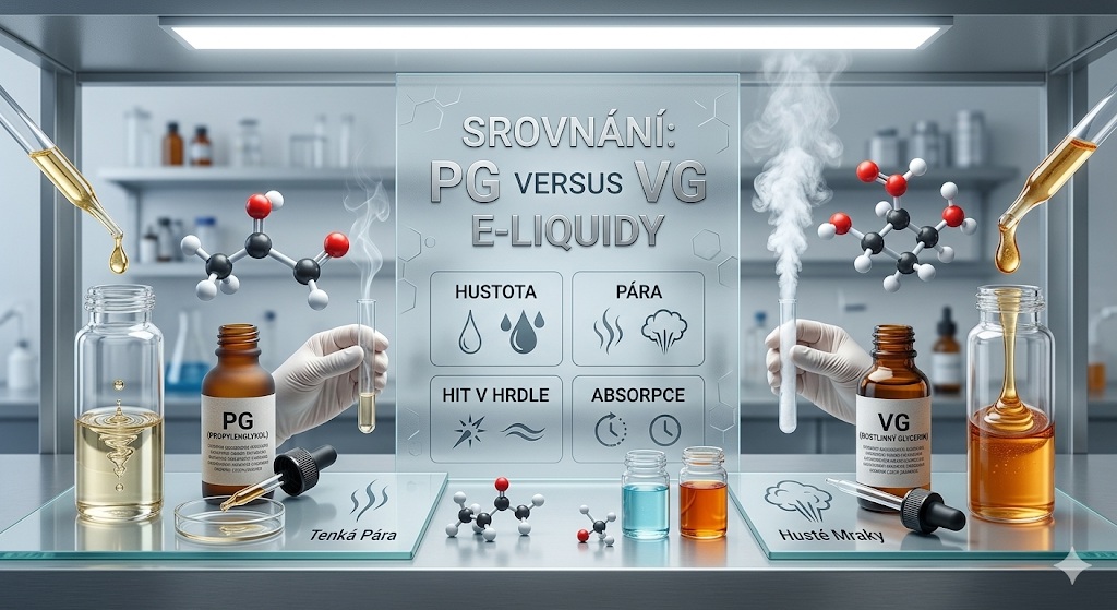 Porovnání e-liquidů PG vs VG